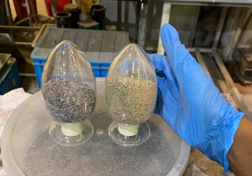 Testing sustainable concrete mix